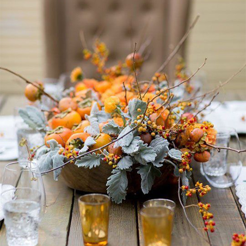 Fill a dough trough to the max with persimmons