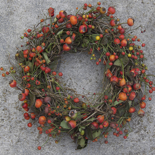 slip the stems into a pre-made willow wreath